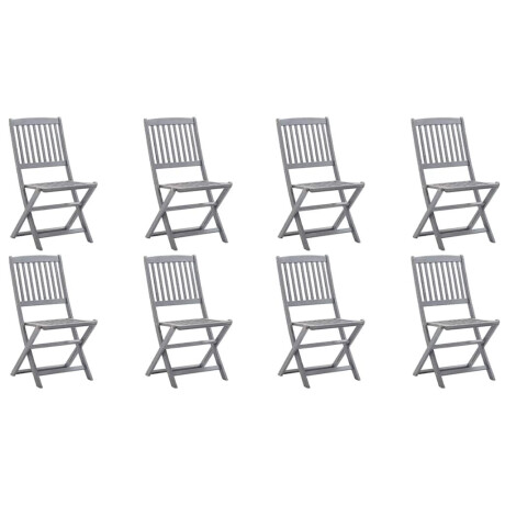 vidaXL Tuinstoelen 8 st inklapbaar met kussens massief acaciahout afbeelding2 - 1