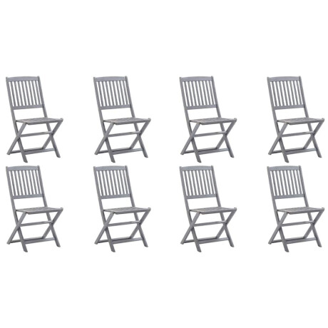 vidaXL Tuinstoelen 8 st inklapbaar met kussens massief acaciahout afbeelding2 - 1