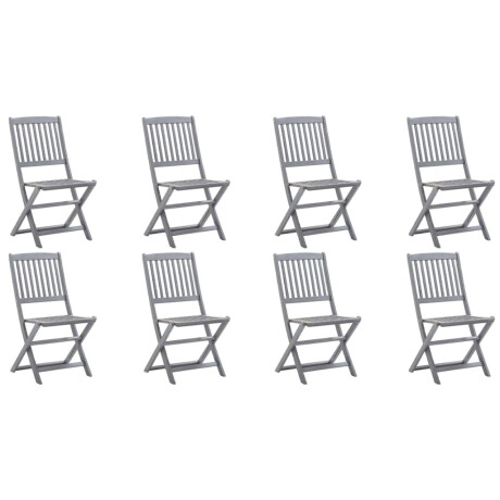 vidaXL Tuinstoelen 8 st inklapbaar met kussens massief acaciahout afbeelding2 - 1