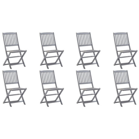vidaXL Tuinstoelen 8 st inklapbaar met kussens massief acaciahout afbeelding2 - 1