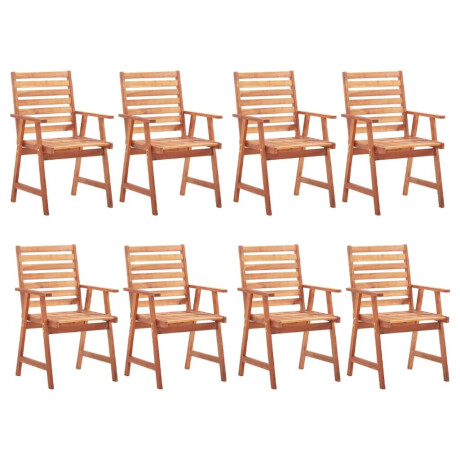 vidaXL Tuinstoelen 8 st met kussens massief acaciahout afbeelding2 - 1