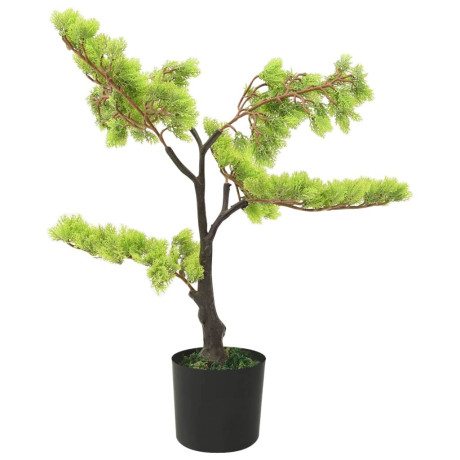vidaXL Kunstplant met pot cipres bonsai 60 cm groen afbeelding2 - 1