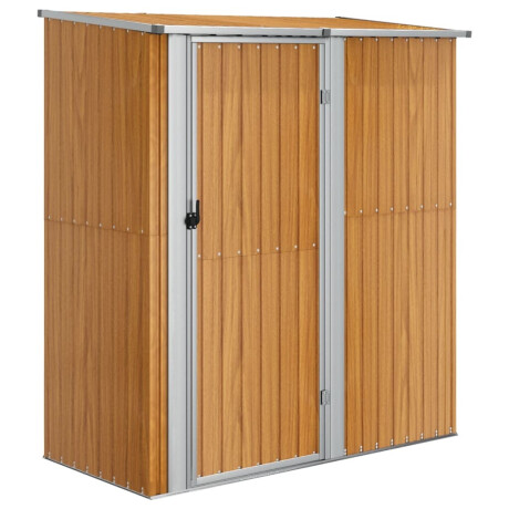 vidaXL Tuinhuis 180,5x97x209,5 cm gegalvaniseerd staal houtlook afbeelding2 - 1