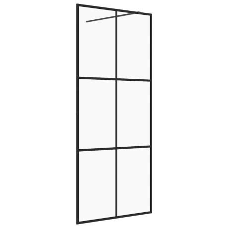vidaXL Inloopdouchewand 100x195 cm ESG-glas transparant en zwart afbeelding2 - 1