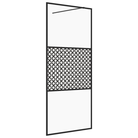 vidaXL Inloopdouchewand 80x195 cm ESG-glas transparant en zwart afbeelding2 - 1
