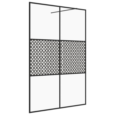 vidaXL Inloopdouchewand 140x195 cm ESG-glas transparant en zwart afbeelding2 - 1