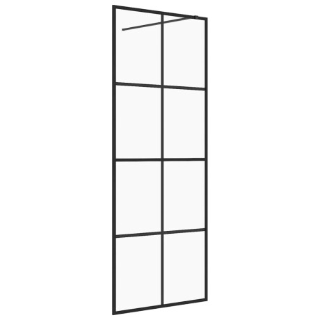 vidaXL Inloopdouchewand 80x195 cm ESG-glas transparant en zwart afbeelding2 - 1