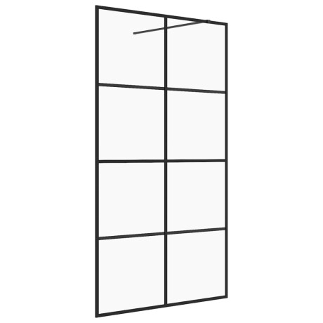 vidaXL Inloopdouchewand 115x195 cm ESG-glas transparant en zwart afbeelding2 - 1
