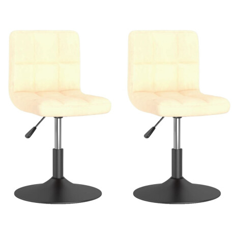 vidaXL Eetkamerstoelen draaibaar 2 st fluweel crèmekleurig afbeelding2 - 1
