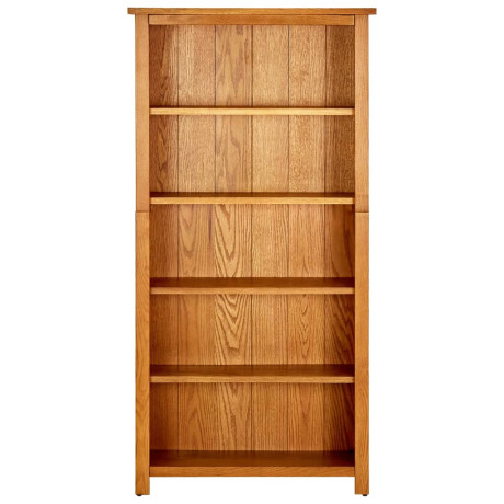 vidaXL Boekenkast met 5 schappen 70x22x140 cm massief eikenhout afbeelding2 - 1
