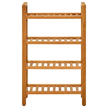 vidaXL Schoenenrek met 4 schappen 50x27x80 cm massief eikenhout afbeelding2 - 1