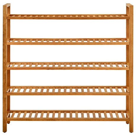 vidaXL Schoenenrek met 5 schappen 100x27x100 cm massief eikenhout afbeelding2 - 1