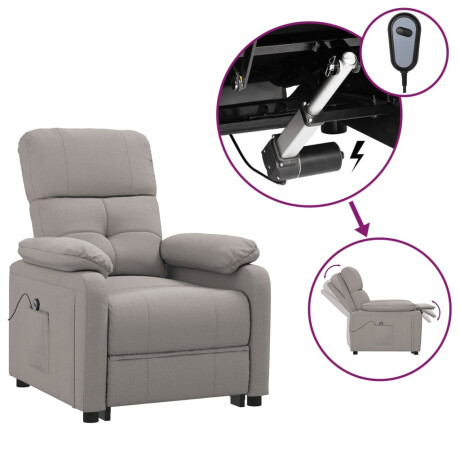 vidaXL Fauteuil verstelbaar elektrisch stof taupe afbeelding2 - 1