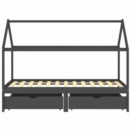 vidaXL Kinderbedframe met lades grenenhout donkergrijs 90x200 cm afbeelding2 - 1