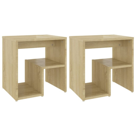 vidaXL Nachtkastjes 2 st 40x30x40 cm bewerkt hout sonoma eikenkleurig afbeelding2 - 1