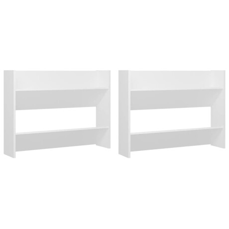vidaXL Wandschoenenkasten 2 st 80x18x60 cm spaanplaat wit afbeelding2 - 1