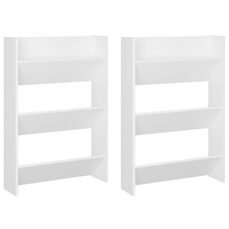 vidaXL Wandschoenenkasten 2 st 60x18x90 cm spaanplaat wit afbeelding2 - 1