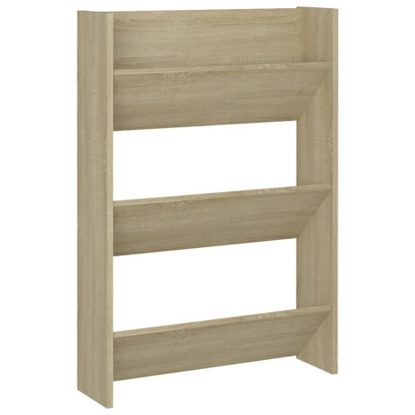 vidaXL Wandschoenenkast 60x18x90 cm spaanplaat sonoma eikenkleurig afbeelding2 - 1