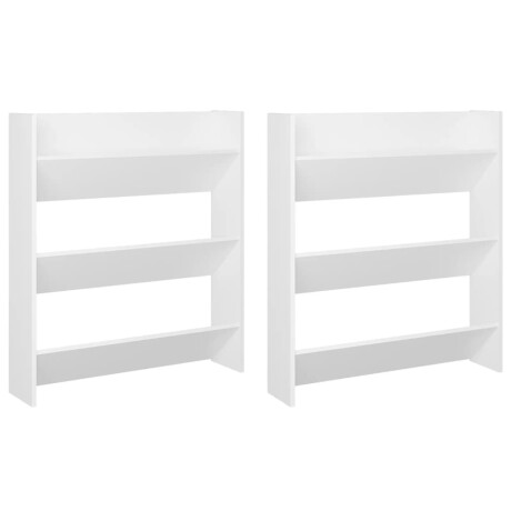 vidaXL Wandschoenenkasten 2 st 80x18x90 cm spaanplaat wit afbeelding2 - 1