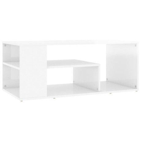 vidaXL Salontafel 100x50x40 cm bewerkt hout hoogglans wit afbeelding2 - 1