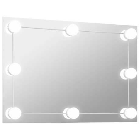 vidaXL Wandspiegel met LED-lampen rechthoekig glas afbeelding2 - 1