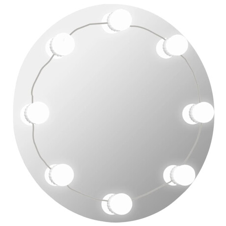 vidaXL Wandspiegel met LED-lampen rond glas afbeelding2 - 1