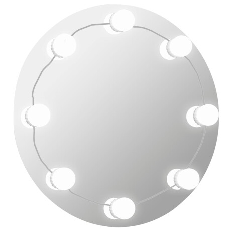 vidaXL Wandspiegel met LED-lampen rond glas afbeelding2 - 1