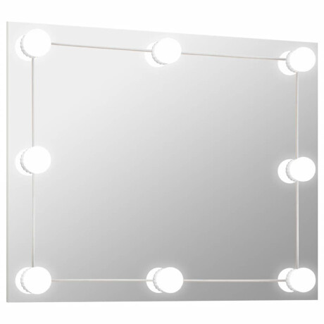 vidaXL Wandspiegel zonder lijst met LED-lampen rechthoekig glas afbeelding2 - 1