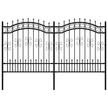 vidaXL Tuinhek KAMPEN met speerpunt zwart 240x125 cm staal afbeelding2 - 1