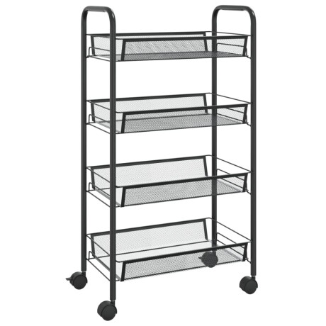 vidaXL Keukentrolley 4-laags 46x26x85 cm ijzer zwart afbeelding2 - 1