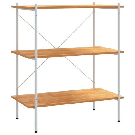 vidaXL Opbergrek 3-laags 80x40x92 cm wit en eikenkleurig afbeelding2 - 1
