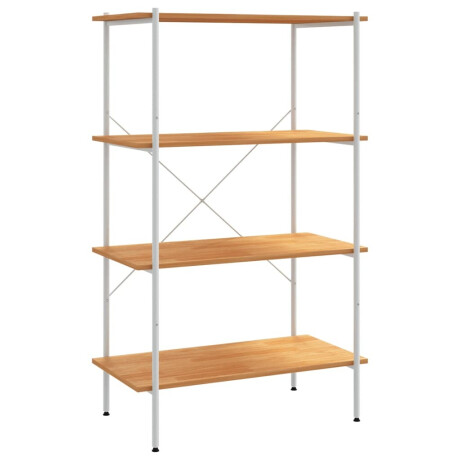 vidaXL Opbergrek 4-laags 80x40x130 cm wit en eikenkleurig afbeelding2 - 1