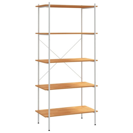 vidaXL Opbergrek 5-laags 80x40x163 cm wit en eikenkleurig afbeelding2 - 1