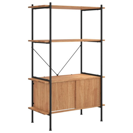 vidaXL Opbergrek 4-laags met kast 80x40x130 cm staal en bewerkt hout afbeelding2 - 1