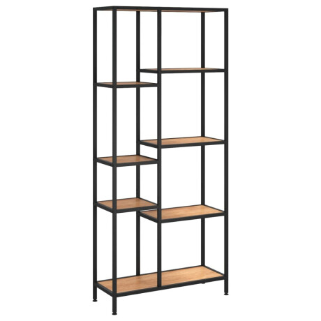 vidaXL Boekenkast 80x30x180 cm staal en bewerkt hout afbeelding2 - 1