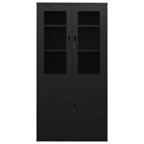 vidaXL Kantoorkast 90x40x180 cm staal zwart afbeelding2 - 1