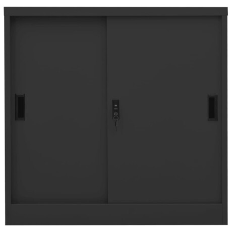vidaXL Kantoorkast met schuifdeuren 90x40x90 cm staal antracietkleurig afbeelding2 - 1