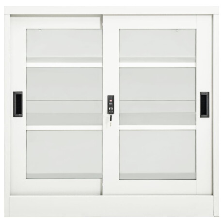 vidaXL Roldeurkast 90x40x90 cm staal wit afbeelding2 - 1