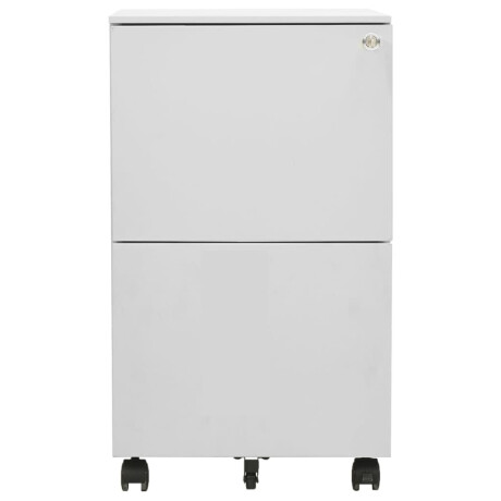 vidaXL Ladeblok verrijdbaar 39x45x67 cm staal lichtgrijs afbeelding2 - 1