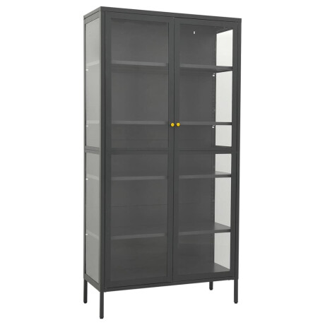 vidaXL Vitrinekast 90x40x180 cm staal en gehard glas antracietkleurig afbeelding2 - 1