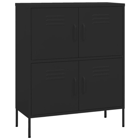 vidaXL Opbergkast 80x35x101,5 cm staal zwart afbeelding2 - 1