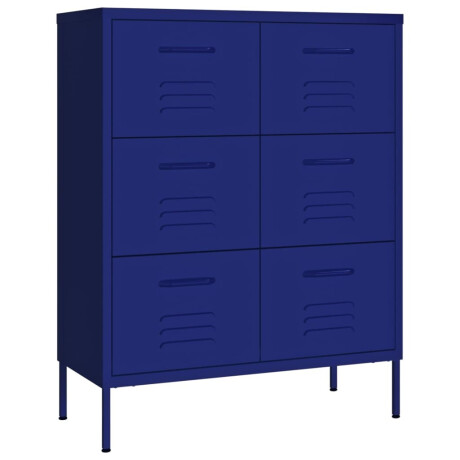 vidaXL Ladekast 80x35x101,5 cm staal marineblauw afbeelding2 - 1