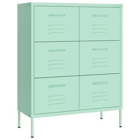 vidaXL Ladekast 80x35x101,5 cm staal mint afbeelding2 - 1