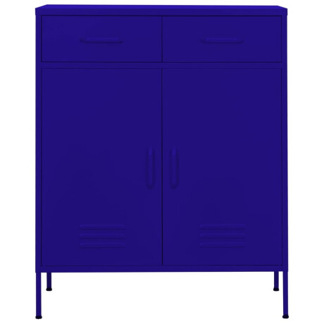 vidaXL Opbergkast 80x35x101,5 cm staal marineblauw afbeelding2 - 1