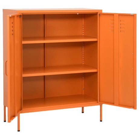 vidaXL Opbergkast 80x35x101,5 cm staal oranje afbeelding2 - 1