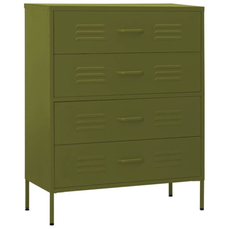 vidaXL Ladekast 80x35x101,5 cm staal olijfgroen afbeelding2 - 1