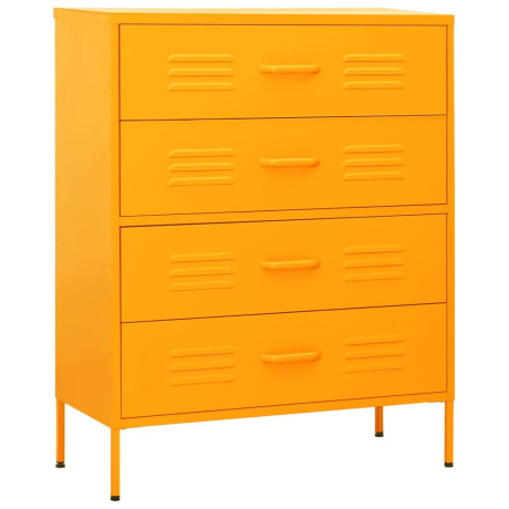 vidaXL Ladekast 80x35x101,5 cm staal mosterdgeel afbeelding2 - 1