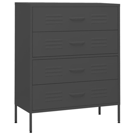 vidaXL Ladekast 80x35x101,5 cm staal antracietkleurig afbeelding2 - 1