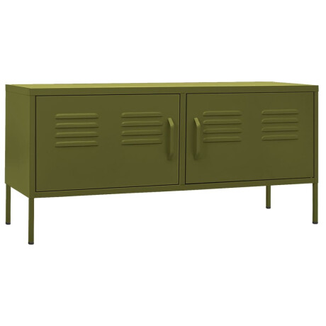 vidaXL Tv-meubel 105x35x50 cm staal olijfgroen afbeelding2 - 1
