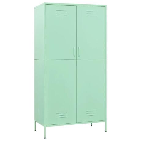 vidaXL Kledingkast 90x50x180 cm staal mintkleurig afbeelding2 - 1